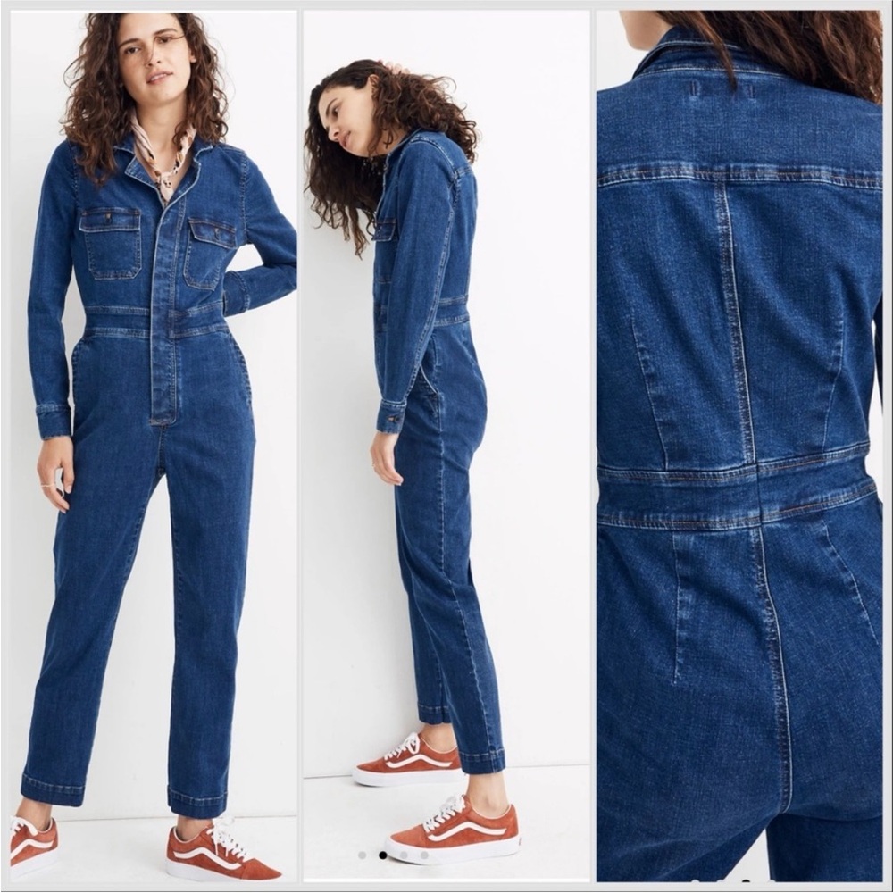 Madewell Denim Slim Coverall Jumpsuit in Stanwick Wash